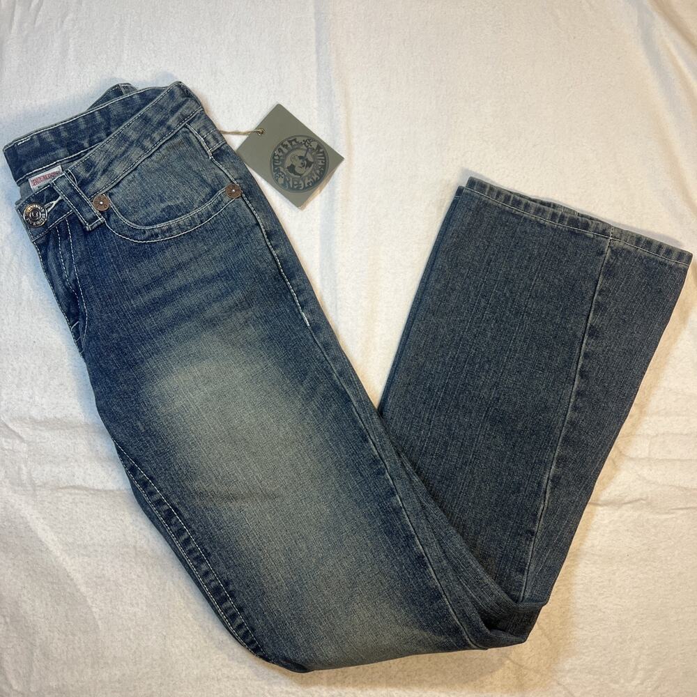 NWT 2006 True Religion Brand Jeans Women's Size 27 Boot Cut Contrast Big T‎